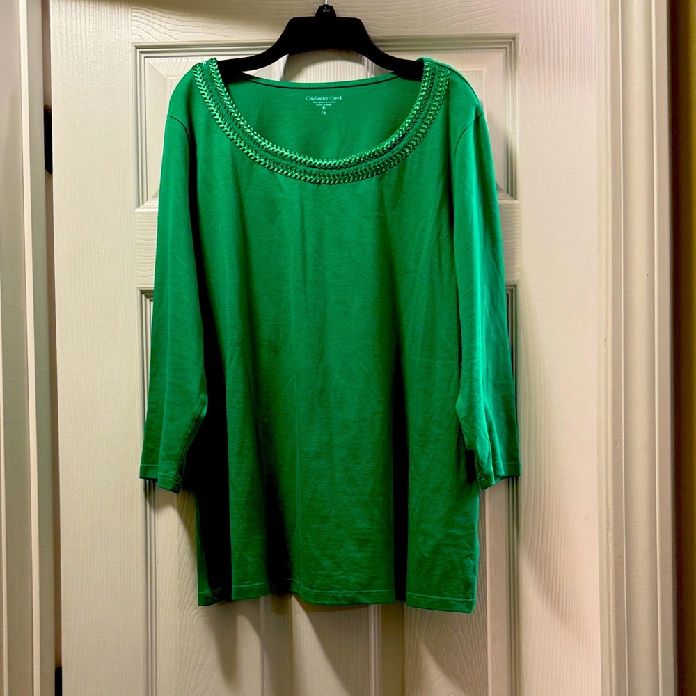 NWOT Coldwater Creek Emerald Green Top- XL(16)